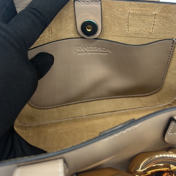JW ANDERSON NEW Mini Chain Leather Tote Taupe - Picture 8 of 14